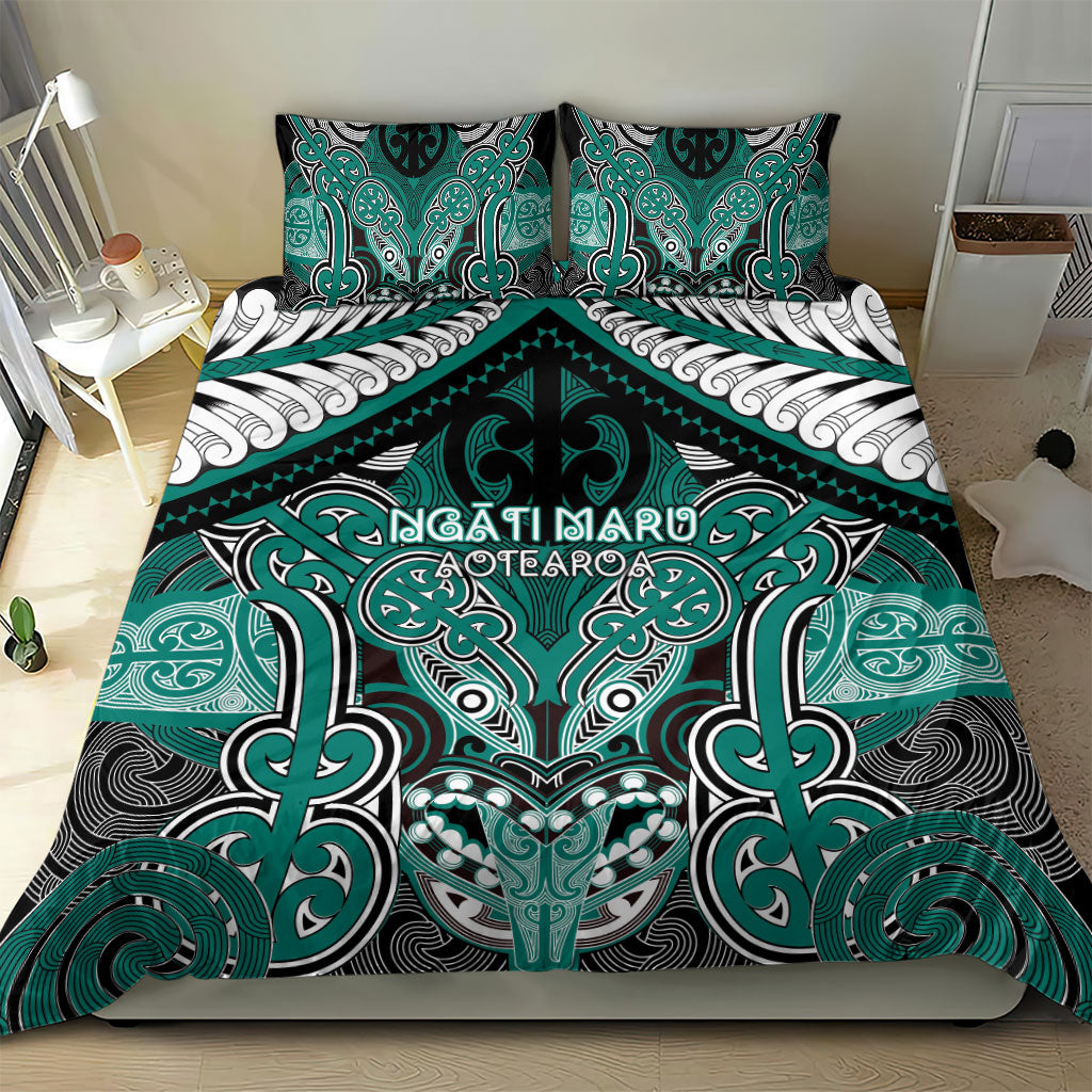 Aotearoa Iwi Ngati Maru Bedding Set Maori Kowhaiwhai Pattern