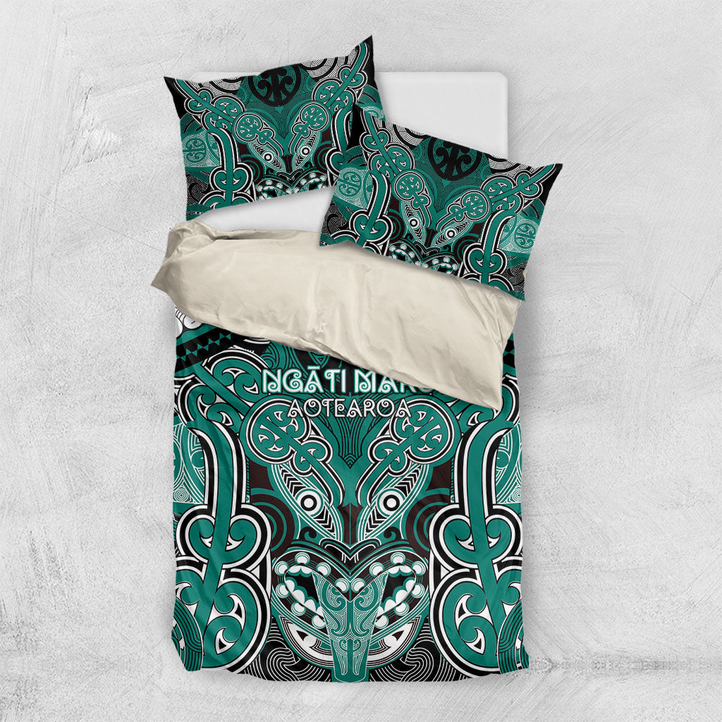 Aotearoa Iwi Ngati Maru Bedding Set Maori Kowhaiwhai Pattern