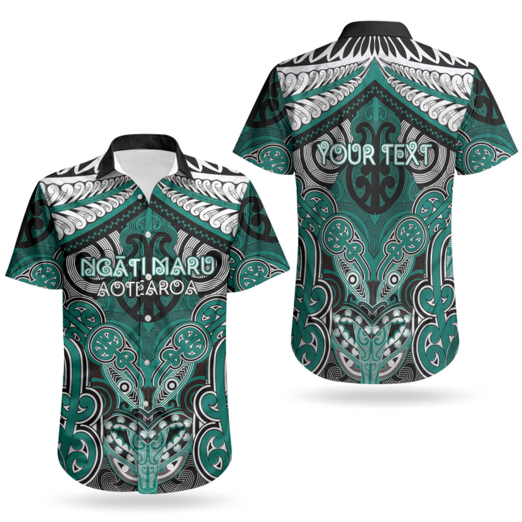 Aotearoa Iwi Ngati Maru Personalised Couples Matching Mermaid Dress and Hawaiian Shirt Maori Kowhaiwhai Pattern
