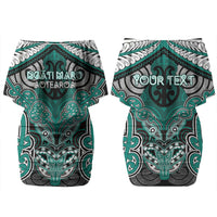 Aotearoa Iwi Ngati Maru Personalised Family Matching Off Shoulder Short Dress and Hawaiian Shirt Maori Kowhaiwhai Pattern