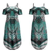 Aotearoa Iwi Ngati Maru Personalised Family Matching Summer Maxi Dress and Hawaiian Shirt Maori Kowhaiwhai Pattern