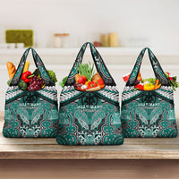 Aotearoa Iwi Ngati Maru Grocery Bag Maori Kowhaiwhai Pattern