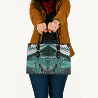 Aotearoa Iwi Ngati Maru Leather Bag Maori Kowhaiwhai Pattern