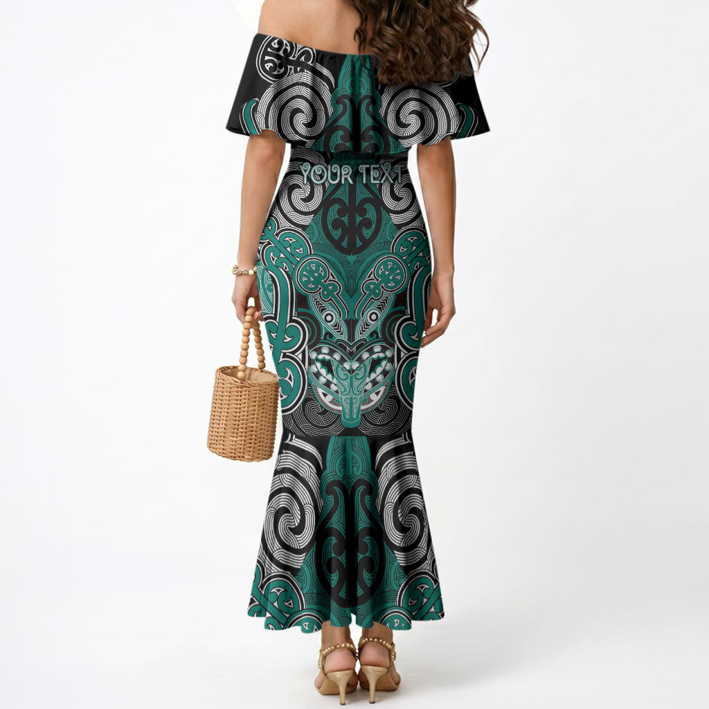 Aotearoa Iwi Ngati Maru Personalised Mermaid Dress Maori Kowhaiwhai Pattern