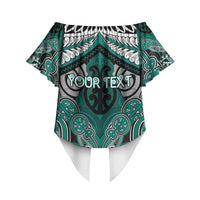 Aotearoa Iwi Ngati Maru Personalised Off Shoulder Wrap Waist Top Maori Kowhaiwhai Pattern