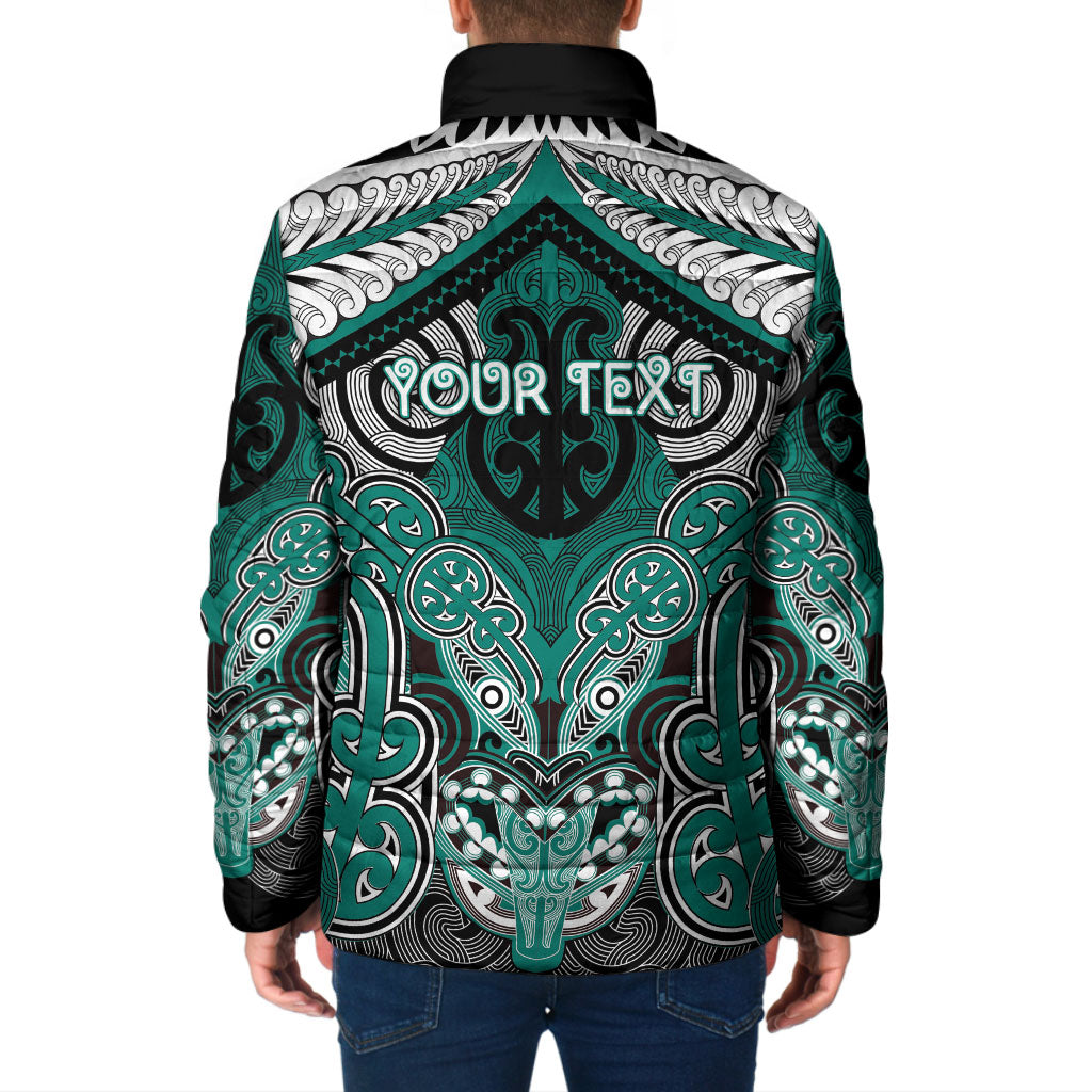 Aotearoa Iwi Ngati Maru Personalised Padded Jacket Maori Kowhaiwhai Pattern