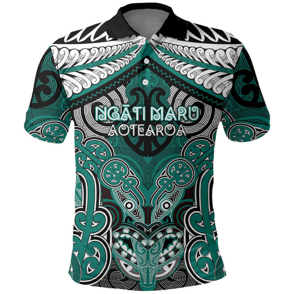 Aotearoa Iwi Ngati Maru Personalised Polo Shirt Maori Kowhaiwhai Pattern