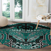 Aotearoa Iwi Ngati Maru Round Carpet Maori Kowhaiwhai Pattern