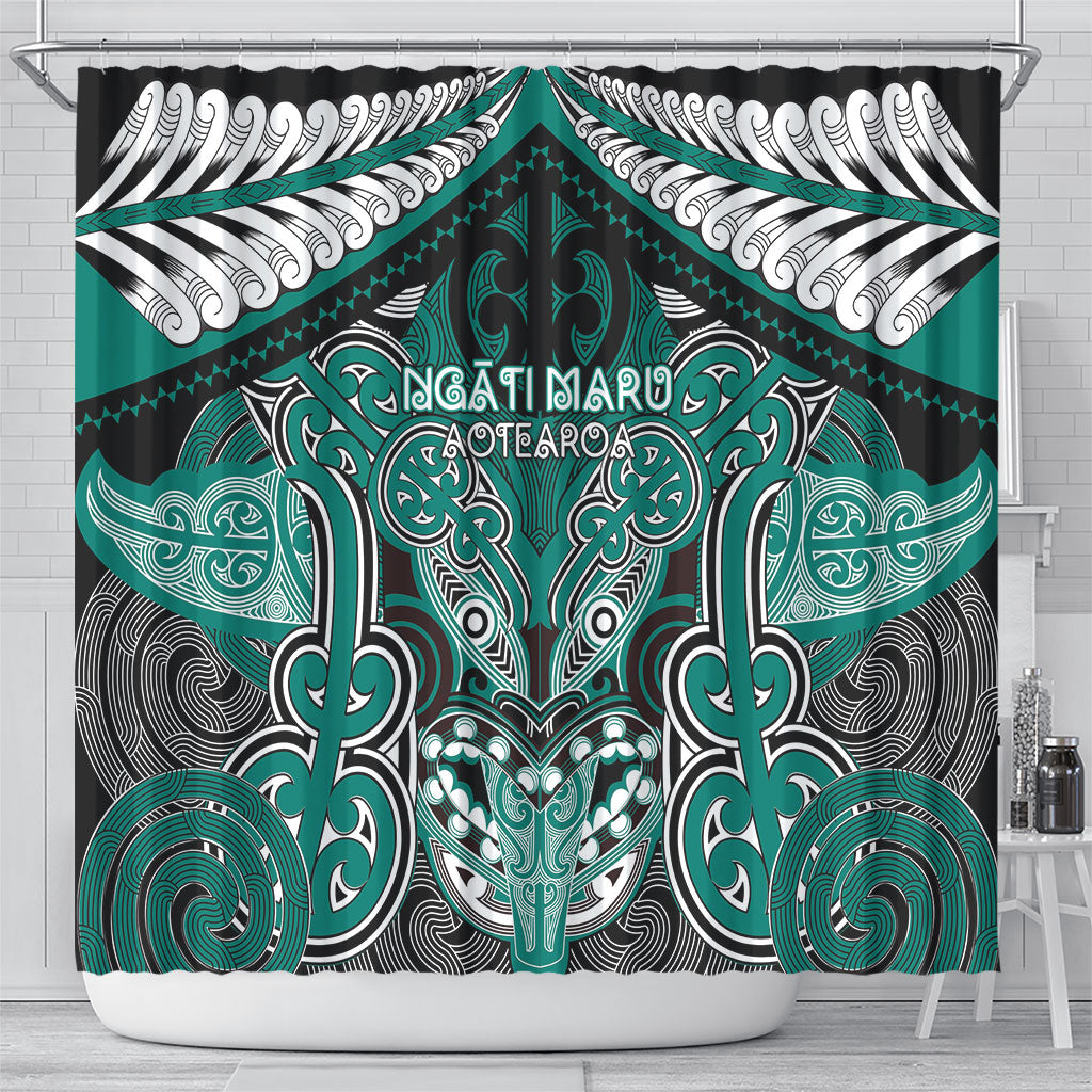Aotearoa Iwi Ngati Maru Shower Curtain Maori Kowhaiwhai Pattern