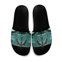 Aotearoa Iwi Ngati Maru Slide Sandals Maori Kowhaiwhai Pattern