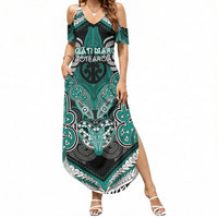 Aotearoa Iwi Ngati Maru Personalised Summer Maxi Dress Maori Kowhaiwhai Pattern