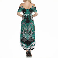 Aotearoa Iwi Ngati Maru Personalised Summer Maxi Dress Maori Kowhaiwhai Pattern