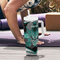 Aotearoa Iwi Ngati Maru Personalised Tumbler With Handle Maori Kowhaiwhai Pattern