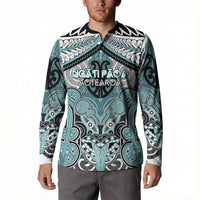 Aotearoa Iwi Ngati Paoa Personalised Button Sweatshirt Maori Kowhaiwhai Pattern