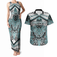 Aotearoa Iwi Ngati Paoa Personalised Couples Matching Tank Maxi Dress and Hawaiian Shirt Maori Kowhaiwhai Pattern
