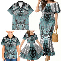 Aotearoa Iwi Ngati Paoa Personalised Family Matching Mermaid Dress and Hawaiian Shirt Maori Kowhaiwhai Pattern