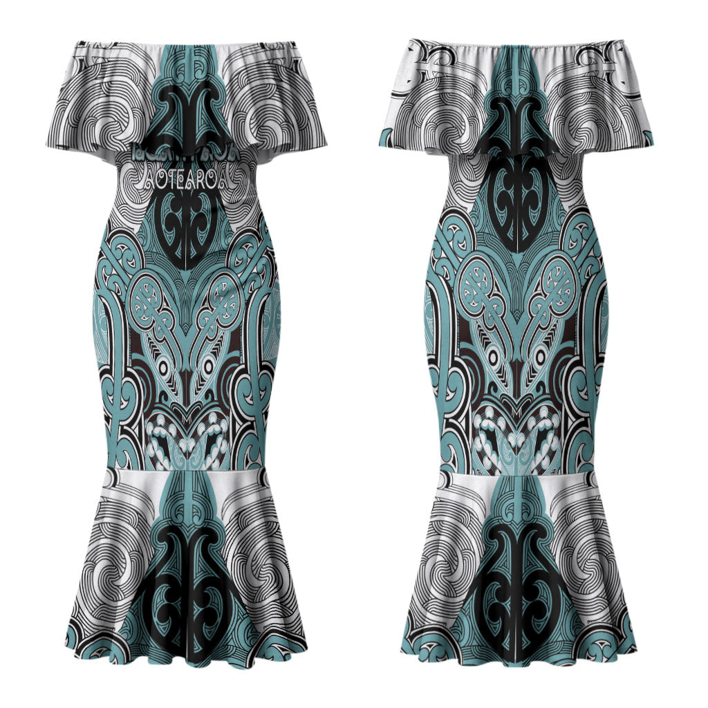 Aotearoa Iwi Ngati Paoa Personalised Family Matching Mermaid Dress and Hawaiian Shirt Maori Kowhaiwhai Pattern