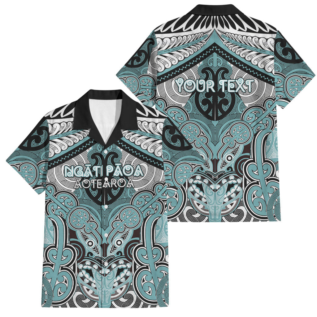 Aotearoa Iwi Ngati Paoa Personalised Family Matching Off Shoulder Maxi Dress and Hawaiian Shirt Maori Kowhaiwhai Pattern