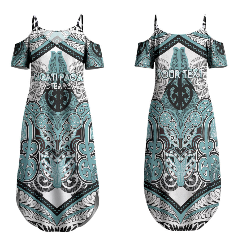 Aotearoa Iwi Ngati Paoa Personalised Family Matching Summer Maxi Dress and Hawaiian Shirt Maori Kowhaiwhai Pattern