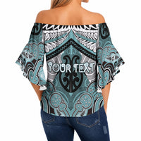 Aotearoa Iwi Ngati Paoa Personalised Off Shoulder Wrap Waist Top Maori Kowhaiwhai Pattern