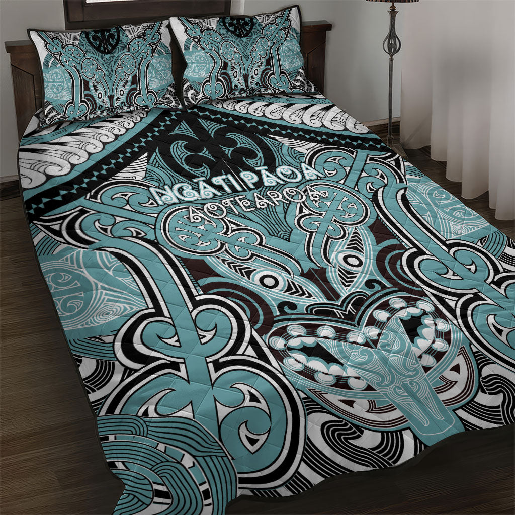 Aotearoa Iwi Ngati Paoa Quilt Bed Set Maori Kowhaiwhai Pattern