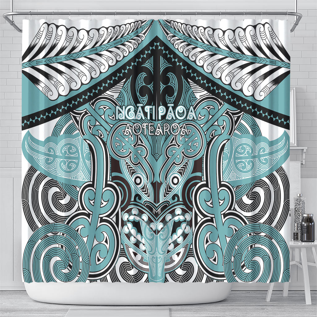 Aotearoa Iwi Ngati Paoa Shower Curtain Maori Kowhaiwhai Pattern