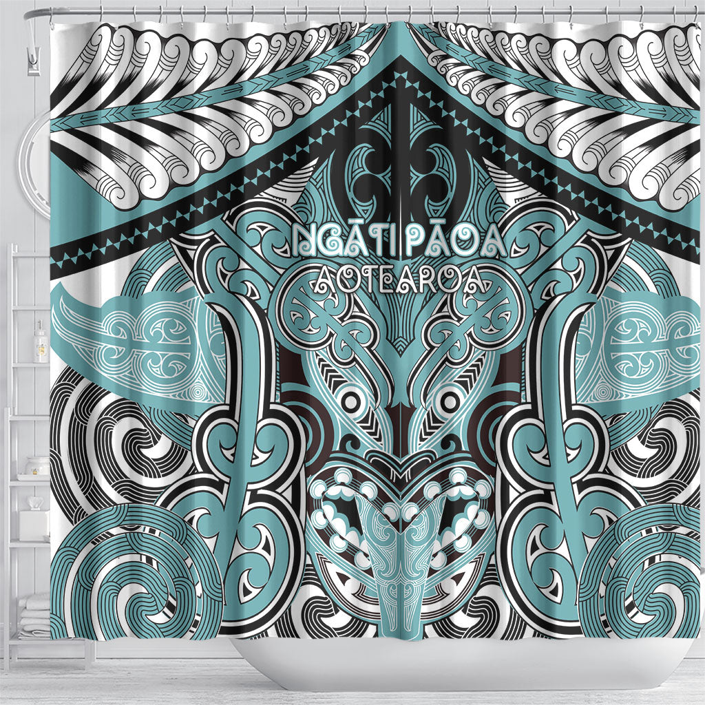 Aotearoa Iwi Ngati Paoa Shower Curtain Maori Kowhaiwhai Pattern