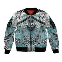 Aotearoa Iwi Ngati Paoa Personalised Sleeve Zip Bomber Jacket Maori Kowhaiwhai Pattern