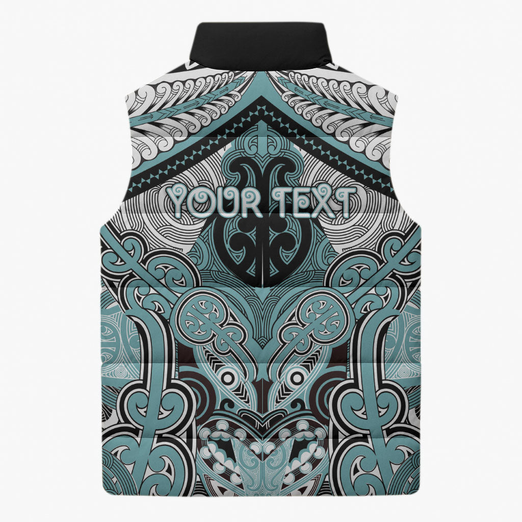 Aotearoa Iwi Ngati Paoa Personalised Sleeveless Puffer Jacket Maori Kowhaiwhai Pattern