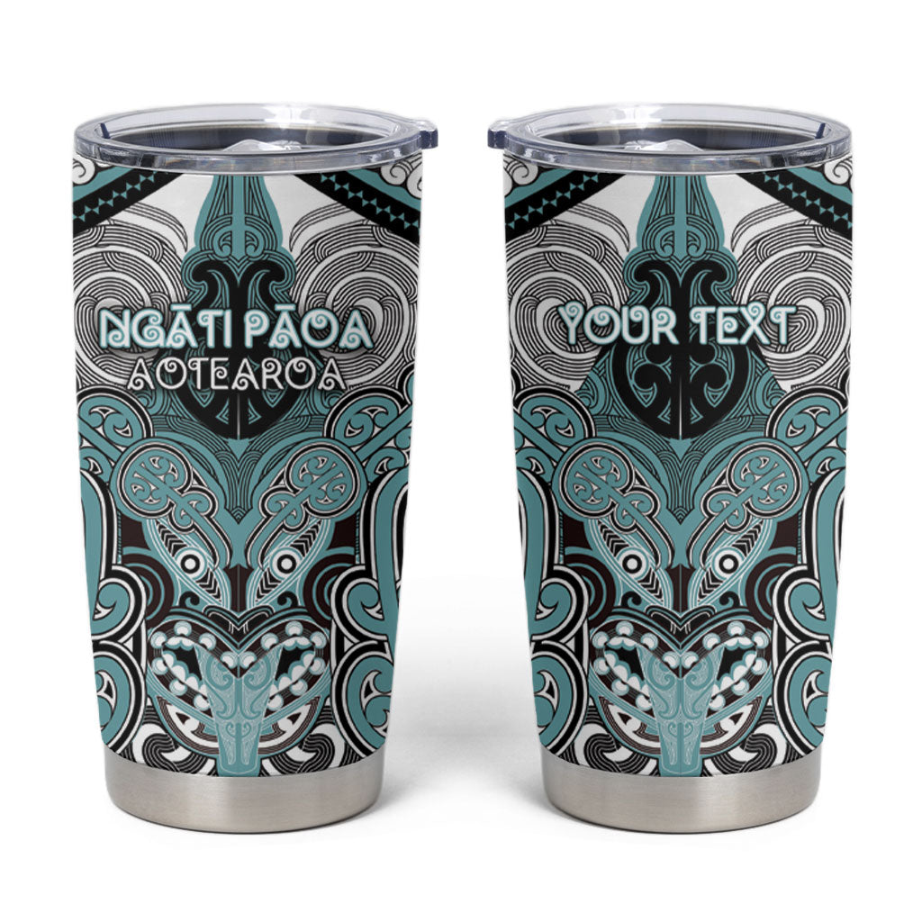 Aotearoa Iwi Ngati Paoa Personalised Tumbler Cup Maori Kowhaiwhai Pattern