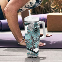 Aotearoa Iwi Ngati Paoa Personalised Tumbler With Handle Maori Kowhaiwhai Pattern