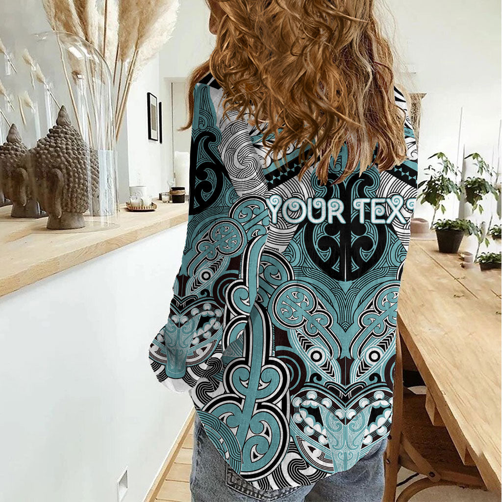 Aotearoa Iwi Ngati Paoa Personalised Women Casual Shirt Maori Kowhaiwhai Pattern