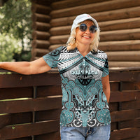 Aotearoa Iwi Ngati Paoa Personalised Women Polo Shirt Maori Kowhaiwhai Pattern