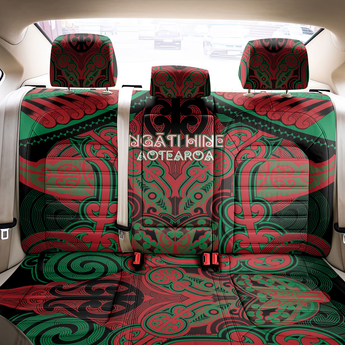 Aotearoa Iwi Ngati Hine Back Car Seat Cover Maori Kowhaiwhai Pattern