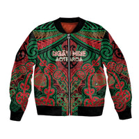 Aotearoa Iwi Ngati Hine Personalised Bomber Jacket Maori Kowhaiwhai Pattern
