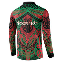 Aotearoa Iwi Ngati Hine Personalised Button Sweatshirt Maori Kowhaiwhai Pattern