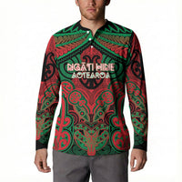 Aotearoa Iwi Ngati Hine Personalised Button Sweatshirt Maori Kowhaiwhai Pattern