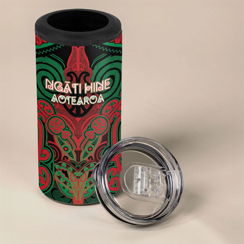 Aotearoa Iwi Ngati Hine Personalised 4 in 1 Can Cooler Tumbler Maori Kowhaiwhai Pattern