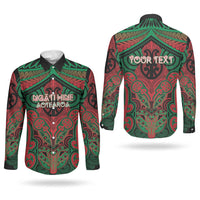 Aotearoa Iwi Ngati Hine Personalised Couples Matching Summer Maxi Dress and Long Sleeve Button Shirt Maori Kowhaiwhai Pattern