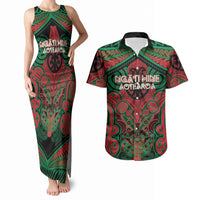 Aotearoa Iwi Ngati Hine Personalised Couples Matching Tank Maxi Dress and Hawaiian Shirt Maori Kowhaiwhai Pattern