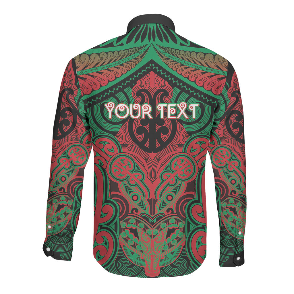 Aotearoa Iwi Ngati Hine Personalised Long Sleeve Button Shirt Maori Kowhaiwhai Pattern