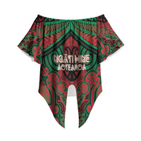 Aotearoa Iwi Ngati Hine Personalised Off Shoulder Wrap Waist Top Maori Kowhaiwhai Pattern