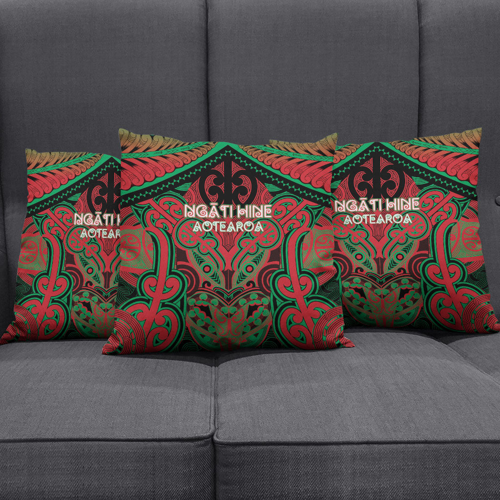 Aotearoa Iwi Ngati Hine Pillow Cover Maori Kowhaiwhai Pattern