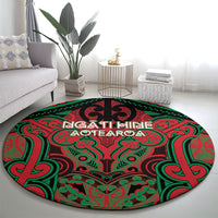 Aotearoa Iwi Ngati Hine Round Carpet Maori Kowhaiwhai Pattern