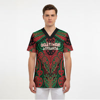 Aotearoa Iwi Ngati Hine Personalised Scrub Top Maori Kowhaiwhai Pattern