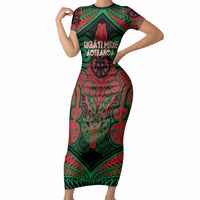 Aotearoa Iwi Ngati Hine Personalised Short Sleeve Bodycon Dress Maori Kowhaiwhai Pattern