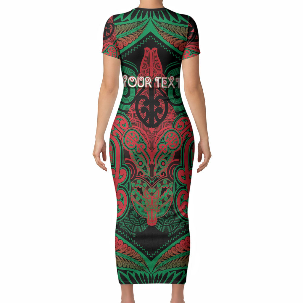 Aotearoa Iwi Ngati Hine Personalised Short Sleeve Bodycon Dress Maori Kowhaiwhai Pattern