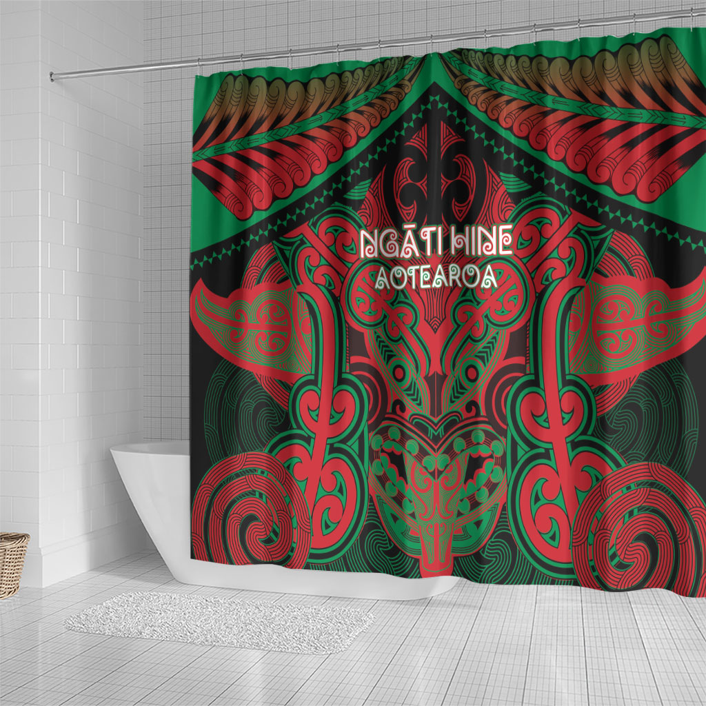 Aotearoa Iwi Ngati Hine Shower Curtain Maori Kowhaiwhai Pattern