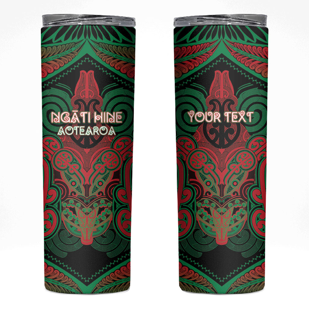 Aotearoa Iwi Ngati Hine Personalised Skinny Tumbler Maori Kowhaiwhai Pattern