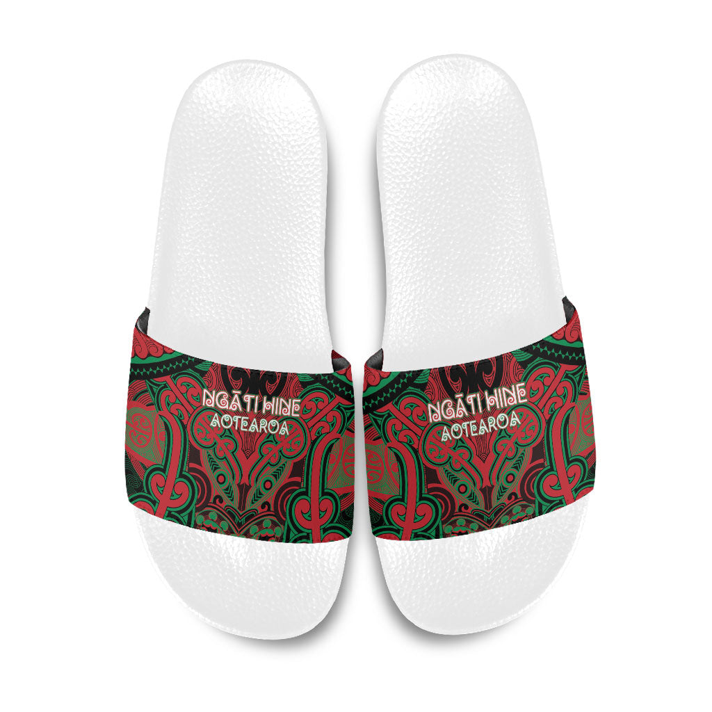 Aotearoa Iwi Ngati Hine Slide Sandals Maori Kowhaiwhai Pattern